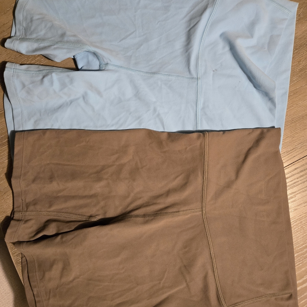 All in Motion Women's Athletic Shorts - Light Blue and Brown